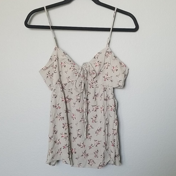 American eagle Gauze Girly green floral convertible tank medium - Picture 2 of 7